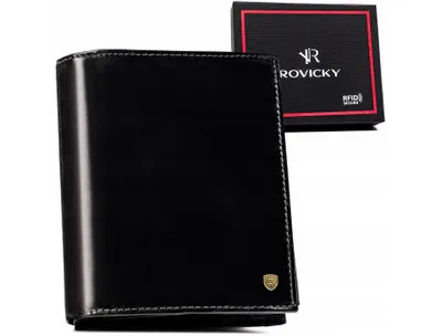 Obrázek produktu pro Rovicky pánská peněženka z přírodní kůže černá RFID 12,5 cm