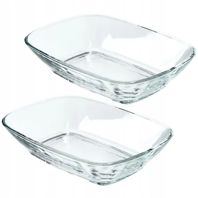 Obrázok produktu pre KADAX Sklenená miska "Milo", Šalátová miska, Obdĺžniková sklenená miska, Miska, Transparentná, 14 cm, 2 kusy