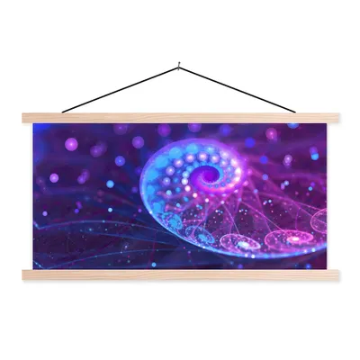 Produktbild von MuchoWow® Textilposter Abstrakt - Muscheln - Glitzer 120x60 cm mit holzfarbenen Rahmen - Klemmleiste