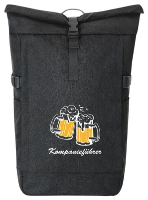Produktbild von Huuraa Kurierrucksack Kompanieführer Schützenfest 30-44 Liter Black Melange Fairtrade Rolltop Rucksack Geschenkidee