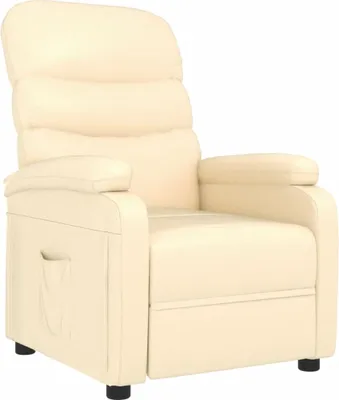 Zdjęcie produktu dla vidaXL Fotel Relax kremowy imitacja skóry