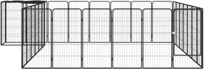 Obrázok produktu pre vidaXL 30-dielna ohrádka pre psov čierna 50x100cm oceľová prášková farba