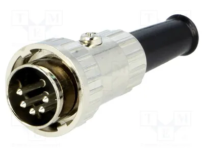 Produktbild von 1x Stecker männlich PIN: 5 mit Knickschutz DIN System: 180°  Löten 0132 05 DIN-Ste