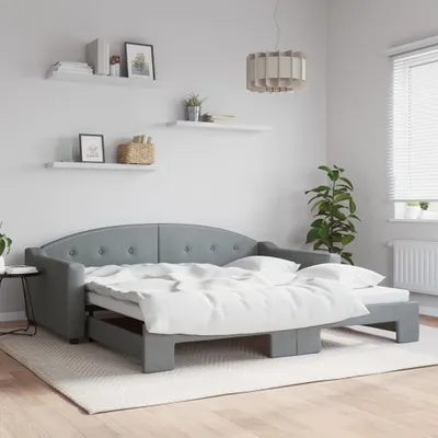 Image de Maison Exclusive - Canapé-lit convertible gris clair 100 x 200 cm en tissu