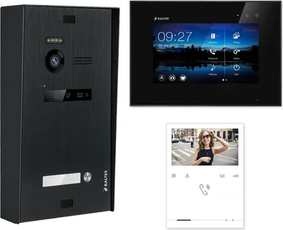Produktbild von BALTER EVO Aufputz Schwarz 7" Monitor Schwarz + Quick Video Türsprechanlage Set für 1 Familienhaus