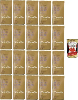 Produktbild von Casillo Le Speciali Farina Multicereali con Semi Mehrkornmehl mit Samen 20x500gr + Italian Gourmet polpa 400g