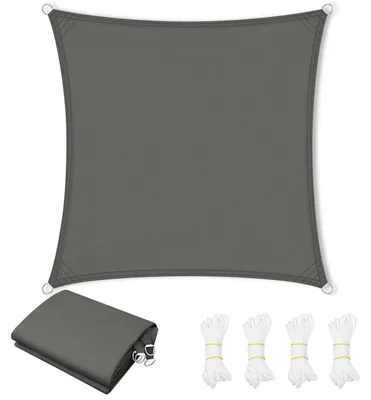 Produktbild von Polyester-Sonnenschutzplane mit UV-Schutz | Dunkelgrau | 3x3 m