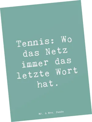 Produktbild von Mr. & Mrs. Panda Postkarte Spruch Tennis Netz - Meeresbrise - Geschenk, Ansichtskarte, Sportler Geschenke, Leidenschaft, Ansichtskarten, Teamsport, Postkarten, bildkarte