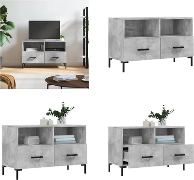 Produktbild von vidaXL TV Schrank Betongrau 80x36x50 cm Holzwerkstoff - TV-Schrank - TV-Schränke - TV-Möbel - TV-Ständer