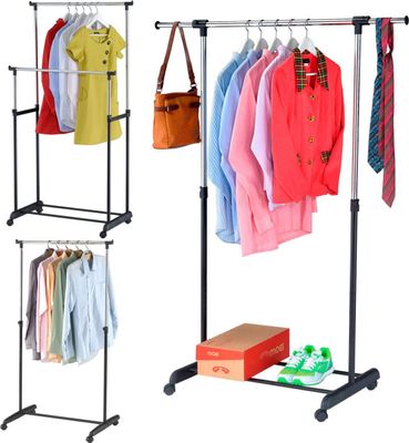 Rapid Teck® Kleiderständer mit Rollen | Garderobenständer | Rollgarderobe