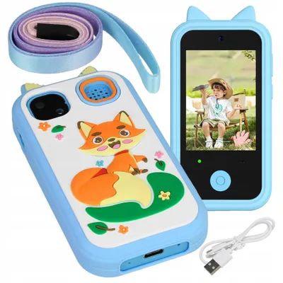 Produktbild von Kindertelefon Stator 11 x 6 cm blau, Mini-Smartphone mit Kamera und Spielen