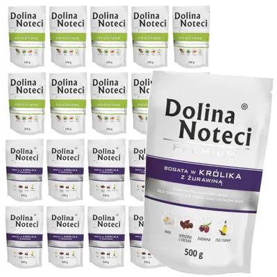 Produktbild von Dolina Noteci Premium 20x500g Nassfutter für Hunde Verdauungsunterstützend Mix 2 Geschmacksrichtungen