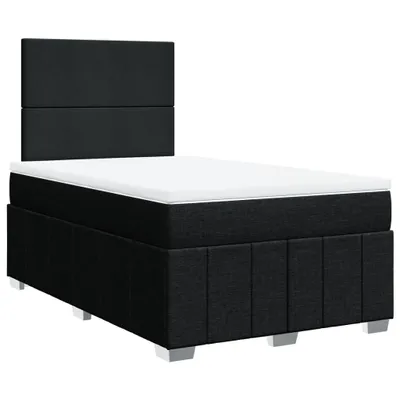 Image de Lit Boxspring avec matelas Noir 120x190 cm Tissu