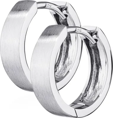 Produktbild von Paar 925er Sterlingsilber Klappcreolen Matt Glänzend 13mm Anlaufgeschützt 4790