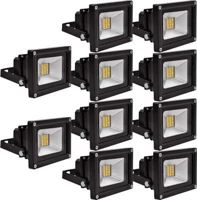 Produktbild von Greenmigo 10 Stück 20W SMD LED Strahler Fluter IP65 Flutlicht Leuchtmittel Baustrahler Scheinwerfer Warmweiß Wandstrahler Außenstahler Leuchtmittel 85-265V AC