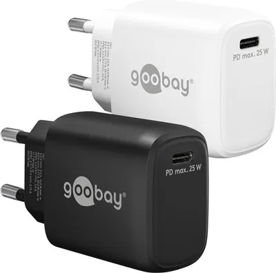 Image de Goobay 65368 Chargeur rapide USB-C™ PD GaN (25 W) blanc, blanc - 1x port USB-C™ (Power Delivery)