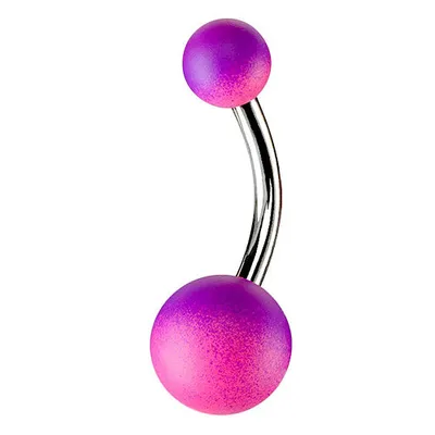 Produktbild von Taffstyle Bauchnabelpiercing Bauchnabelpiercing Banane Stecker Regenbogen bunt, Lila - Pink