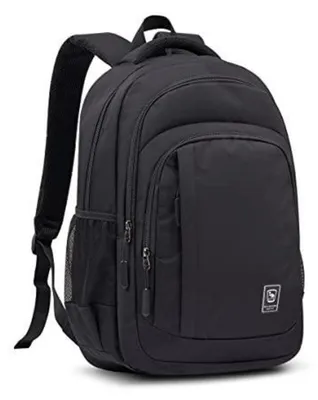 Produktbild von Schulrucksack Teenager Jungen Herren Groß 17.3" Laptopfach 35L Schwarz Wasserfest Polyester