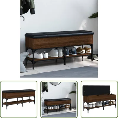 Produktbild von The Living Store Schuhbank Braun Eichen-Optik 102x32x45 cm Holzwerkstoff