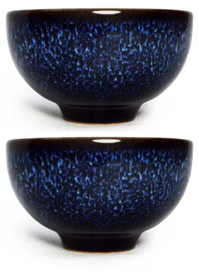 Teetassen Set 2 Porzellan Gongfu Tasse 85 g Blau