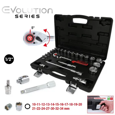 Image de KS TOOLS 1/2" CHROMEplus Jeu de douilles, 23 pces ( 918.0623 )