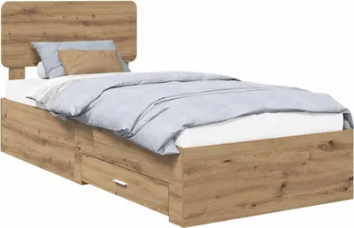 Obrázek produktu pro vidaXL Rám postele s čelem Artisan dub 90 x 200 cm materiál na bázi dřeva