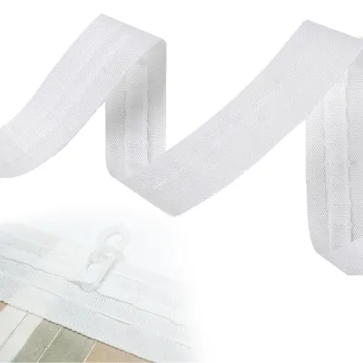 Produktbild von Kräuselband für Gardinen - 28 m x 2,5 cm - Zum Aufnähen - Weiß