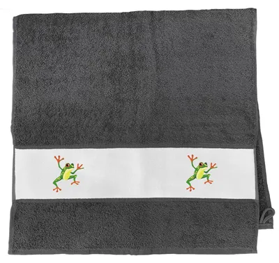 Produktbild von Huuraa Handtuch Frosch Comic 50x100cm Graphite Baumwolle Handtuch Geschenkidee