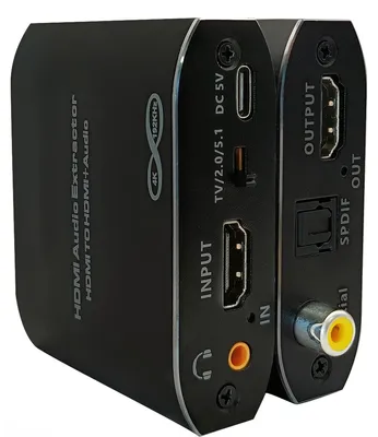 Produktbild von HDMI Audio-Extractor 4K/2K HDMI mit SPDIF Koaxial 3.5mm Klinke Netzteil