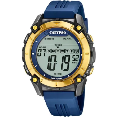 Produktbild von Calypso Chronograph Herren Armbanduhr blau/schwarz Alarm Datum K5814/2