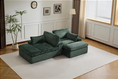 Produktbild von PixelPilot Vintage Cord-Stoff Sofa, Modulares Sofa, Modern Einfacher Blocksofa für Zuhause