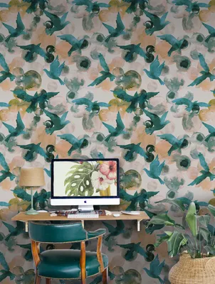 Produktbild von Coloray Fototapete 290x290 cm Latextapete Magicstick - Abstrakte Vögel