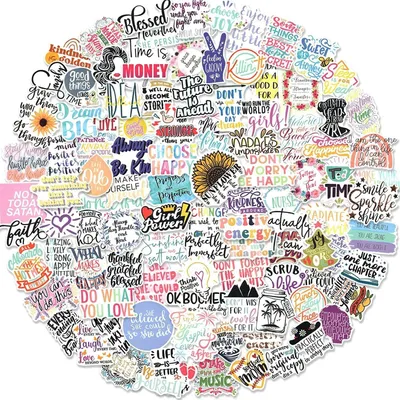Produktbild von Inspirierende Zitat Aufkleber 100 Stück, wasserdicht, 5 cm, für Laptop, Wasserflaschen, Scrapbooks