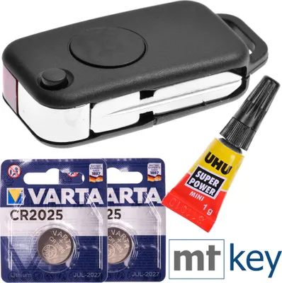 Produktbild von Repair Reparatur Satz Auto Schlüssel Austausch Gehäuse mit 1 Taste + HU39 Rohling + Batterie kompatibel mit Mercedes Benz W210 R129 W202