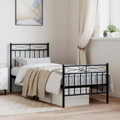 Obrázek produktu pro vidaXL Postel s čelem a nohou kovová 80x200 cm