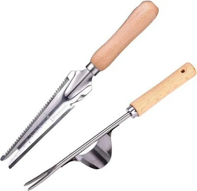 Produktbild von Famanu Unkrautstecher - Ergonomisches Design aus Edelstahl und Holz