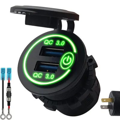 Produktbild von ProRide 12V USB-Steckdose 2 Ports mit Schalter QC3.0 PUSB1QC-G
