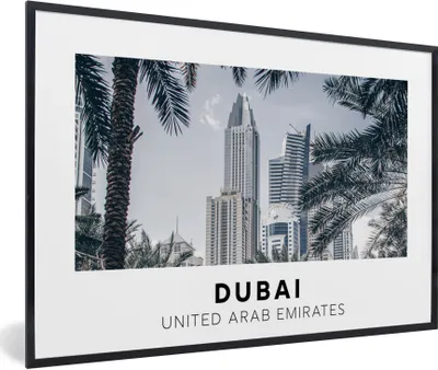 Produktbild von MuchoWow® Gerahmtes Poster Dubai - Architektur - Palmen 30x20 cm - Poster mit Schwarzem Bilderrahmen Wandposter Rahmen Foto Bilder - Kunstdruck - Bild-Poster