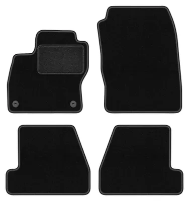 Image de Tapis de sol en moquette pour Ford Focus MK3 2010-2018 (à hayon/berline/break) – jeu 4 pièces, noirs, sur mesure – Wielganizator LUX