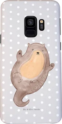 Produktbild von Mr. & Mrs. Panda Samsung Galaxy S9 Handyhülle Otter Umarmen - Grau Pastell - Geschenk, gut Gelaunt, glücklich, Hallo, Seeotter See, Cover, Hülle, Handy Schutzhülle