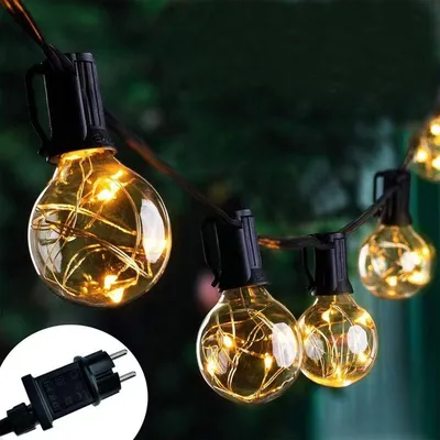 Produktbild von Party Light Außen-Lichtergirlande 5,8 m – 20 Glühbirnen, 100 LEDs, 230V