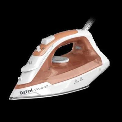 Zdjęcie produktu dla Tefal Virtuo 30 FV2C40E0, Żelazko suche i parowe, Płyta ceramiczna, 1,9 m, 120 g/min, Brzoskwinia, Biały, 27 g/min