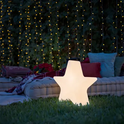 Produktbild von Newgarden - Weihnachts-Stehleuchte I Stehlampe I Standleuchte I Lampe I Leuchte weiß 45 cm inkl. wiederaufladbarer Solar-RGBW-LED - Nova I Außenbeleuchtung - Kunststoff - I (nicht austauschbare) LED