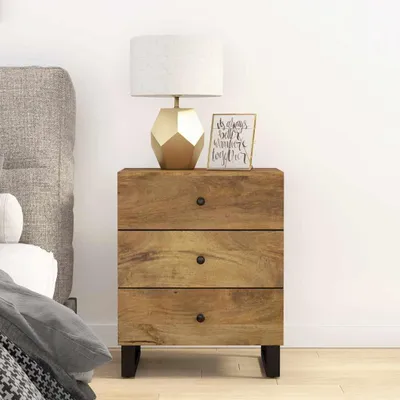 Produktbild von vidaXL Nachttisch 50x33x62 cm Massivholz Mango & Holzwerkstoff