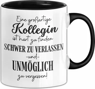 Produktbild von Kollegin Abschied Geschenk Tasse Abschiedsgeschenk für Kollegin Hart Zu Finden Schwer Zu Verlassen (Schwarz)