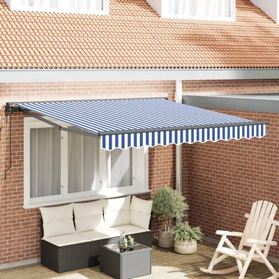 Image de vidaXL Cadre de store bleu et blanc 300 x 250 cm