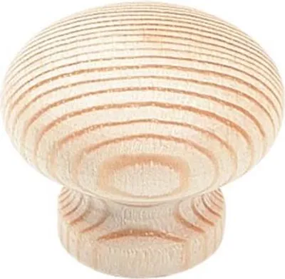 Produktbild von Moderner Möbelknopf aus unbehandeltem Kiefernholz - Ø 40 mm - Höhe 33 mm - 7240