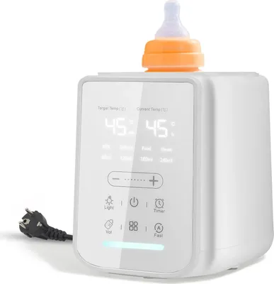 Image de Chauffe-biberon pour bébé - Chauffe-lait intelligent - Réglage précis de la température - Fonction de maintien au chaud pendant 24 heures - Écran tactile - Stérilisation à la vapeur - Rouge