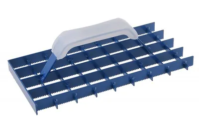 Produktbild von Stahlglättekelle für Putze 290x145mm, Gitterform, mit kunststoffbeschichtetem Griff, 2 mm stark