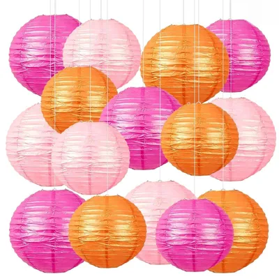 Produktbild von Set mit 15 Papierlampen für festliche Dekoration